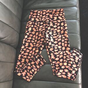 Betsey Johnson Pink and Yellow Patterned Leggings